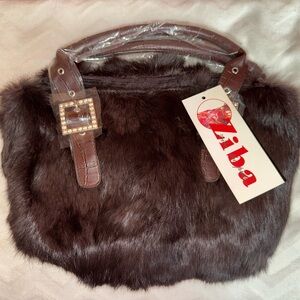 Dark Brown Fur Shoulder Bag